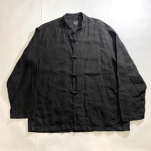 orSlow China Kung Fu Shirt Black Linen Size 2 Made in Japan - Picture 1 of 24