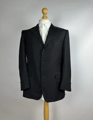 Traje Canali Chaqueta Formal 100% Lana Talla 52R Negro 3 Botones Blazer Italia Foto 1 de 4