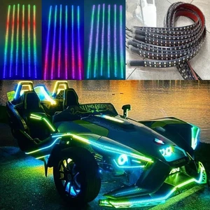 6PCS 3FT 0.9M CHASING Color Offroad Night Light Double Row Strips Underglow LED - Picture 1 of 21