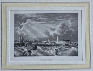 Cuxhaven Elbe Niedersachsen wunderschöner echter alter Stahlstich 1844 - Picture 1 of 1