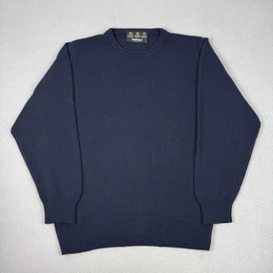 Barbour Jumper Mens Medium Navy Jenny Crewneck Wool Angora Knit Sweater Scotland - Picture 1 of 12