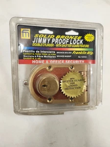 Franklin Mfg. Solid Bronze Jimmy Proof Dead Lock 1167CS Double Cylinder NIB - Picture 1 of 2