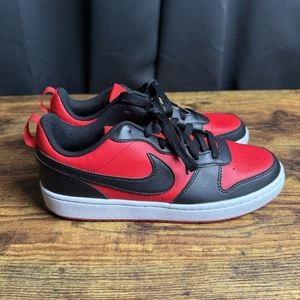 Youth 7Y Nike Court Borough Low Recraft GS Shoes Red Black DV5456-600 New - Picture 1 of 10
