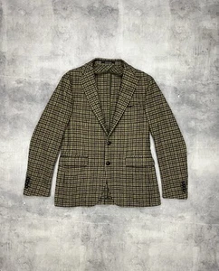 Tagliatore Mens Plaid Deconstructed Double Vent Wool Blazer size 48R - Picture 1 of 14