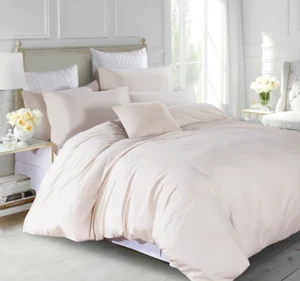 Simple Style Apricot Beige Duvet Cover Kingsize Solid Color Bedding Sets - Picture 1 of 6