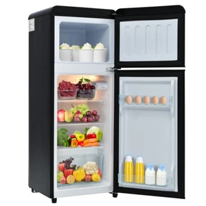 Retro Frigorífico Congelador 92L Frigorífico Doble Puerta LED con Congelador - Imagen 1 de 16