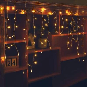 Orangie Led Icicle Lights 96 Leds 9.8ft 8 Modes Curtain Fairy Light Led String L - Picture 1 of 7
