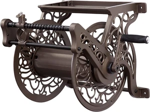 707 Decorative Wall Mount Garden Guide Hose Reel, Bronze - Picture 1 of 7