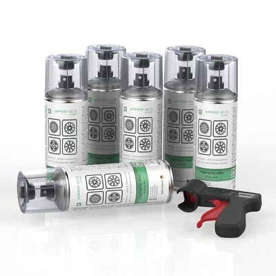 6x Felgensilber AUPRORIM SOLID Lackspray Sprühlack Auto Lack 400ml + PG - Bild 1 von 4