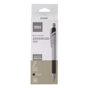 Bolígrafos retráctiles FORAY Advanced Ink 0,7 mm tinta negra, 12 piezas - Imagen 1 de 4
