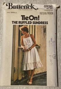 Vintage Butterick Pattern 4826 Tie-On Halter Ruffled Sun Dress Size Small UC FF - Picture 1 of 4