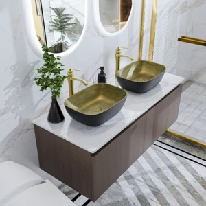 LUVODI Vanity Unit Complete Bathroom Cabinet Sink Set with Ceramic Basin, Faucet - Picture 1 of 56