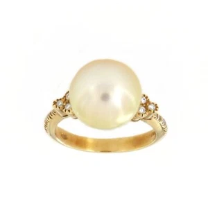 Ring Gelbgold Perle Golden Diamanten Anker - Bild 1 von 1
