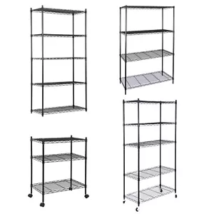 3/4/5 Tier Storage Shelving Unit Steel Organizer Wire Rack Heavy Duty - Picture 1 of 46