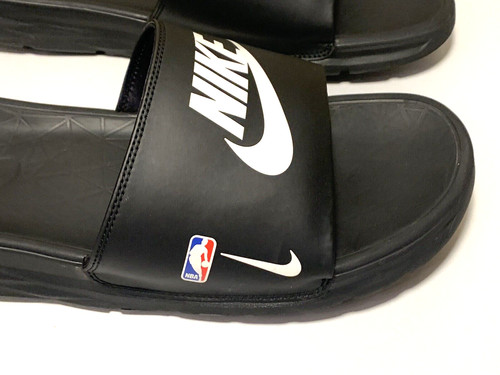 Uomo TAGLIA 15 NIKE NBA SOLARSOFT SLIDES Nero Bianco 917551 004 *RARO