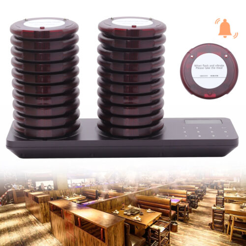 Restaurant Wireless Guest Paging System 20 Beepers Queuing Calling Pagers 