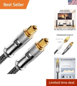 Universal 6ft Fiber Optic Audio Cable with 24K Gold Connectors for Optimal Audio - Picture 1 of 9