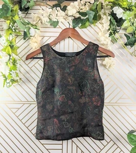 PERUVIAN CONNECTION Women's Printed Silk Tank Top Blouse Knit Back size XS - Picture 1 of 9