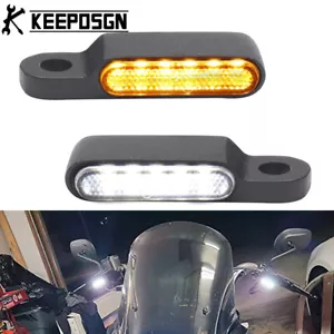 Handlebar LED Turn Signals Blinkers Light For Harley Honda Shadow Yamaha V-Star - Picture 1 of 9