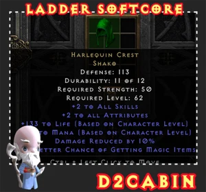 Diablo 2 D2R SC💥Ladder💥Harlequin Crest Shako💥PC/SWITCH/PS - Picture 1 of 1