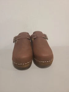 CAPE CLOGS Made In Sweden brown Stapled Wood Sole 38  - Picture 1 of 7