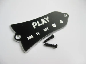 Hand engraved play button aluminum truss rod cover fits most Gibson guitars - Picture 1 of 5