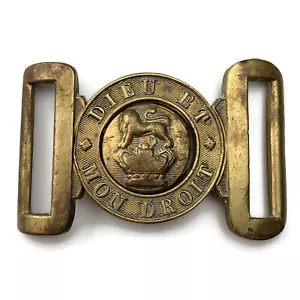 Original VICTORIAN British Army Issued Infantry Interlocking Brass Belt Buckle - Picture 1 of 3