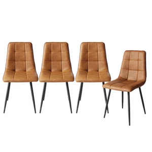 Levede 4x Dining Chairs Kitchen Chair Lounge Room Padded Seat PU Faux Leather - Picture 1 of 8