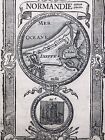 Dieppe IN 1736 Normandia Rara Stampa Plan Fissaggio Araldica Stemma