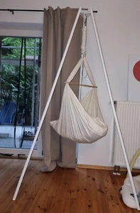 baby jojo federwiege im set mit tr3 gestell in weiß - Bild 1 von 4