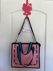 Stylish Unisex Modern Shopping Tote Bag Abstract Design Pink Lavender Pastel - Picture 1 of 8