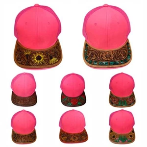 AD American Darling Herren Damen verstellbare Kappe mit Leder auf Schirmmütze rot - Bild 1 von 8