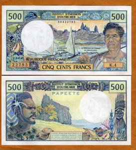 Tahiti, Papeete, 500 Francs, P-25d, ND (1985), UNC - Picture 1 of 1