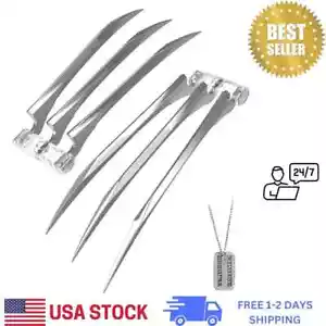 One Pair of Stainless Cosplay Steel Wolverine Claws - Picture 1 of 6