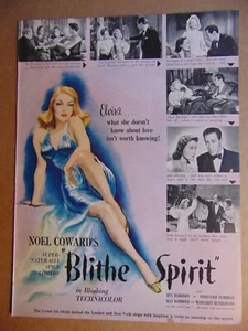 1946 BLITHE SPIRIT Film Handelsveröffentlichung Rex Harrison Vintage Kunstdruck Anzeige - Bild 1 von 1