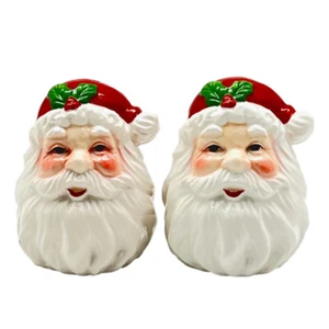 Collectable Novelty Kitchen Dining Santa Heads Salt and Pepper Set - Picture 1 of 2