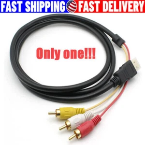 Adaptador de cable de audio AV 1080P HDMI macho a 3 RCA S-video para TV HDTV DVD EE. UU. - Imagen 1 de 14