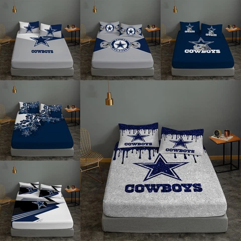 Dallas Cowboys Fitted Sheet Lightweight Microfiber Bed Sheet Pillowcase Set Gift Cover