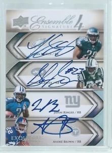 LESEAN MCCOY SHONN GREENE RINGER ANDRE BROWN 2009 EXQUISITE ON CARD AUTO RC /15 - Picture 1 of 1