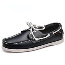 Men Fashion Loafer Comfy Shoes Leather Drive Footwear Casual Boat Footwear Black