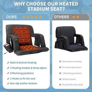 Heated Stadium Seats for Bleachers with Back Support - 20000mAh Original $189 - Picture 1 of 4