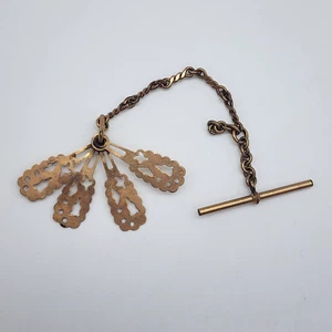 Vintage Gold Filled - Pocket Watch Twist Link Chain & Fan Blades Fob - Picture 1 of 14