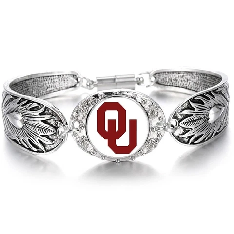 Special University Oklahoma OU Sooners Womens Sterling Silver Bracelet D3 Cover