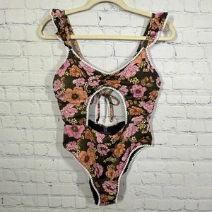 Victoria Secret Swiming Suit One Piece Floral Ruffle Women Large Y2K Fairy - Picture 1 of 15
