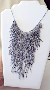 WOW! NWT 16" MULTI-COLORED GLASS SEED BIB NECKLACE #VA - Picture 1 of 4