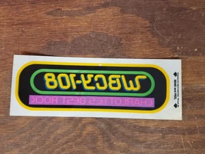 Vintage Charlotte NC WBCY 108 BEST ROCK RADIO STATION WINDOW STICKER - Picture 1 of 3