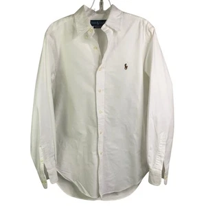 Camisa Ralph Lauren Abotonada Para Hombre Talla 15 32/33 Blanca Manga Larga Calce Clásico - Imagen 1 de 7