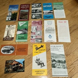12 1959 - 1961 Vintage VERMONT Tourist Werbeprospekte Lot #1 - Bild 1 von 16