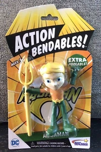 AQUAMAN FIGURE Action Bendables-Extra Poseable DC Comics Justice League NJ Croce - Picture 1 of 5