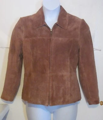 ♕ Chaqueta de cuero para mujer de John Paul Richards talla 10 marrón j186 Foto 1 de 4